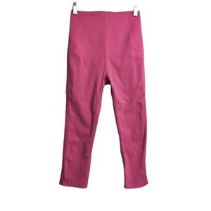 Sweaty Betty Power Crop Fuchsia High-Waist Ribbed Cropped Activewear Leggings S